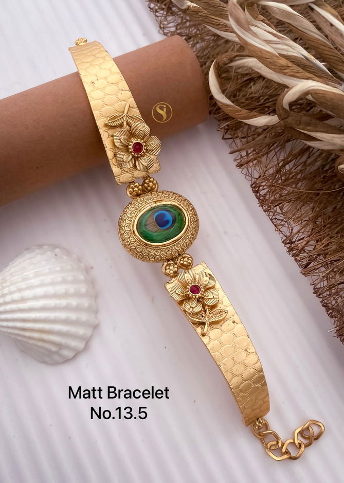 8 MB Golden Matt Bracelet Wholesale Shop In Surat
